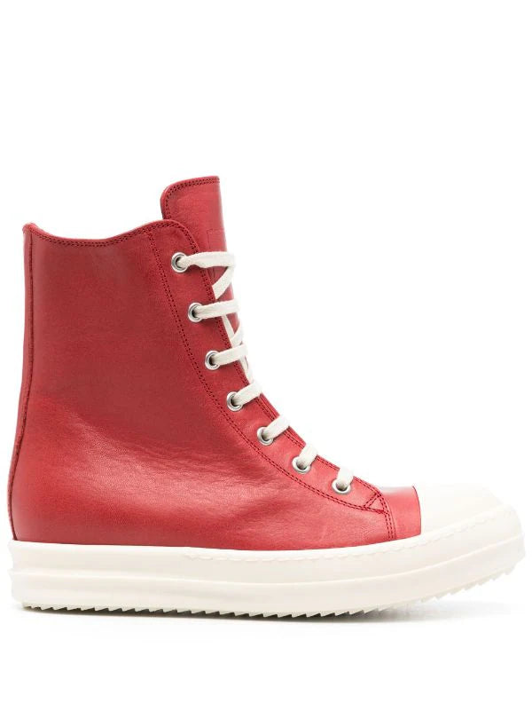 RICK OWENS Red High Sneakers