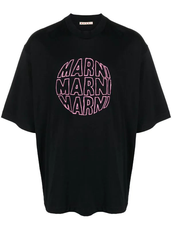 Marni Men's Circular Logo T-Shirt in Black