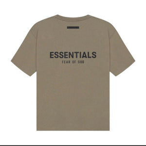 FEAR OF GOD ESSENTIALS TAUPE TEE/SHORT SET
