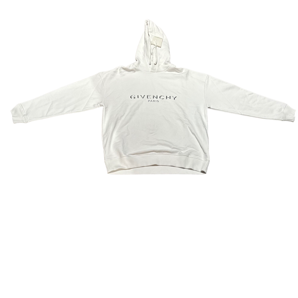 GIVENCHY WHITE EMBOSSED LOGO HOODY