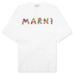 MARNI WHITE PRINTED T SHIRT