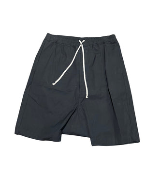 RICK OWEN DROP CROTCH BLACK SHORTS