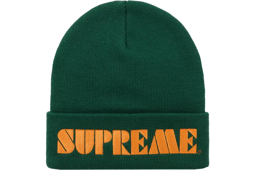 SUPREME SPORTS STENCIL BEANIE DARK GREEN