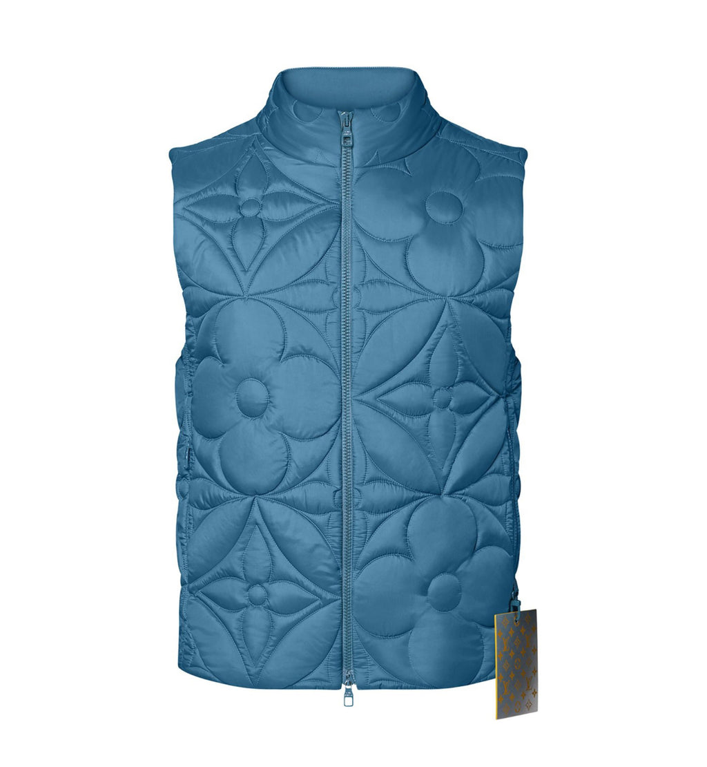 LOUIS VUITTON Padded Monogram Flower Gilet TEAL