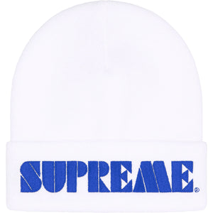 SUPREME SPORTS STENCIL BEANIE WHITE