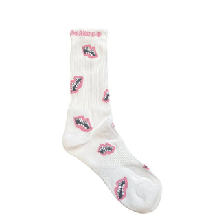 CHROME HEARTS CHOMPER SOCK WHITE PINK