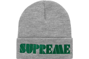 SUPREME SPORTS STENCIL BEANIE HEATHER GREY