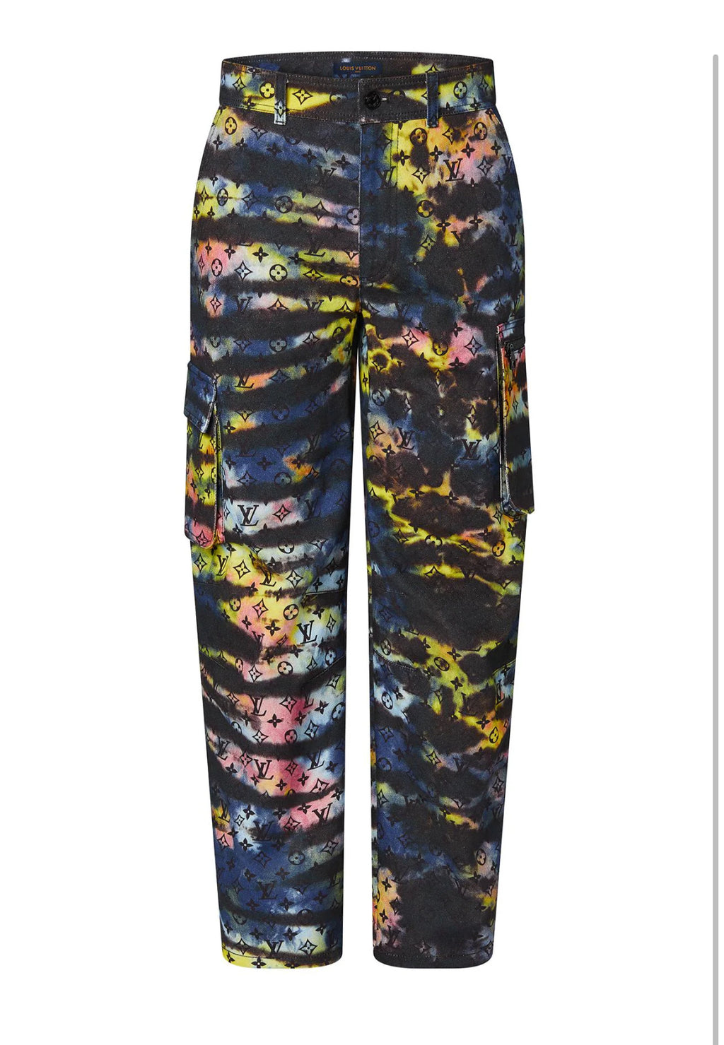 Louis Vuitton Printed Monogram Tie-Dye Cargo Denim Pant