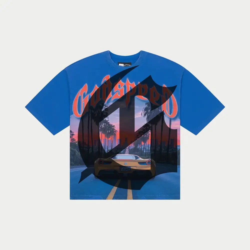 Godspeed Sunset Blvd Royal Blue Tee
