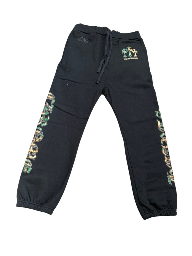 CHROME HEARTS BLACK/CAMO SWEATPANTS