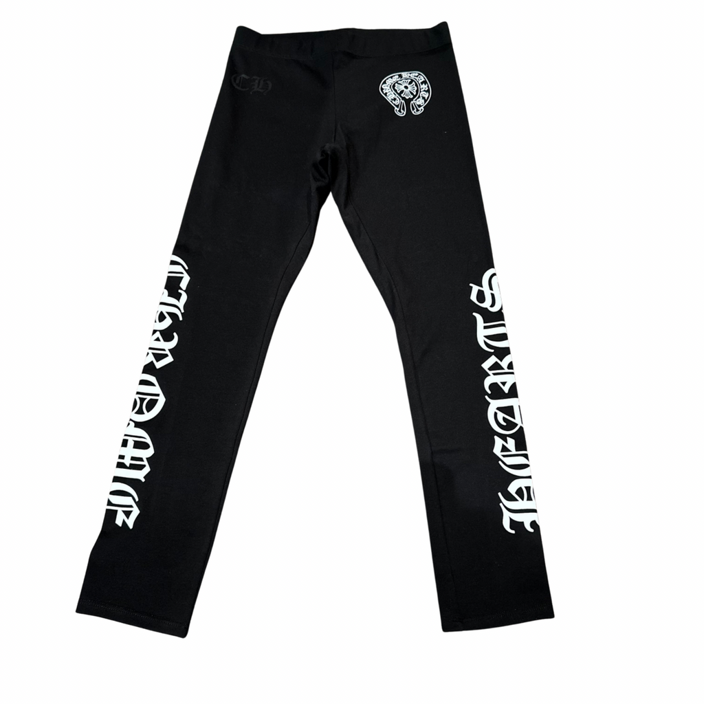 CHROME HEARTS TIGHTS BLACK LEG LOGO