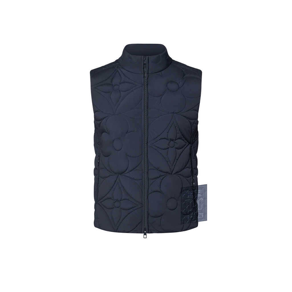 LOUIS VUITTON Padded Monogram Flower Gilet NAVY