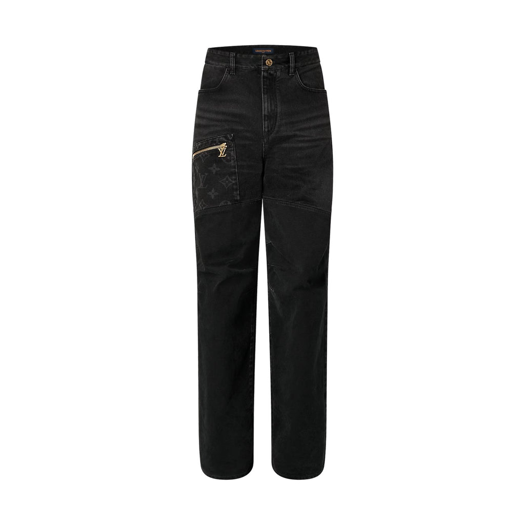 LOUIS VUITTON PLACED MNG WORKWEAR DENIM PANTS BLACK