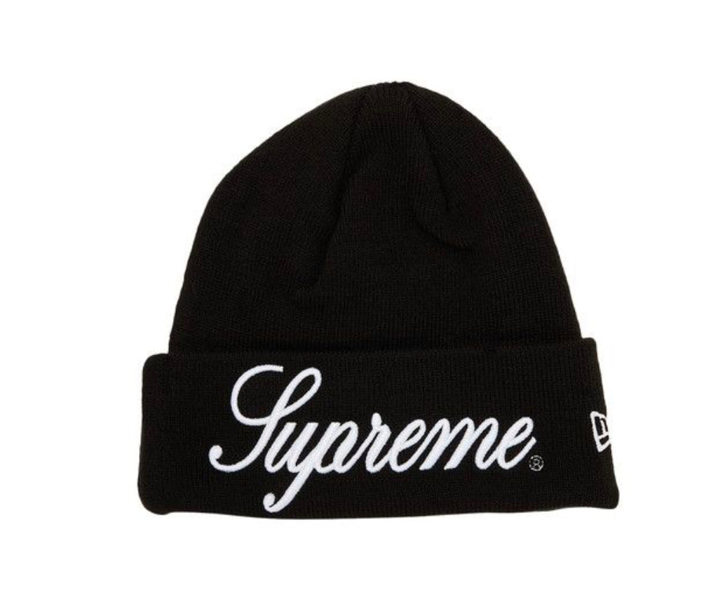 Supreme New Era Script Beanie Black