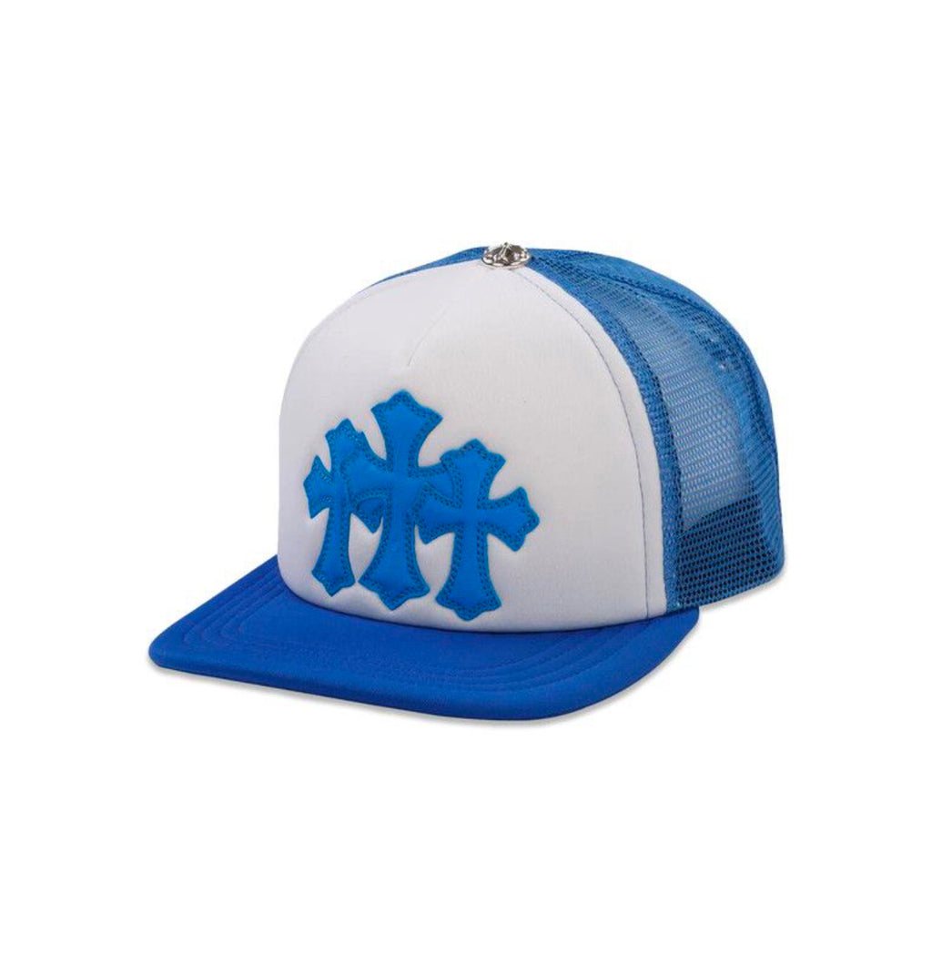 Chrome Hearts Cemetery Triple Cross Trucker Hat “Blue”