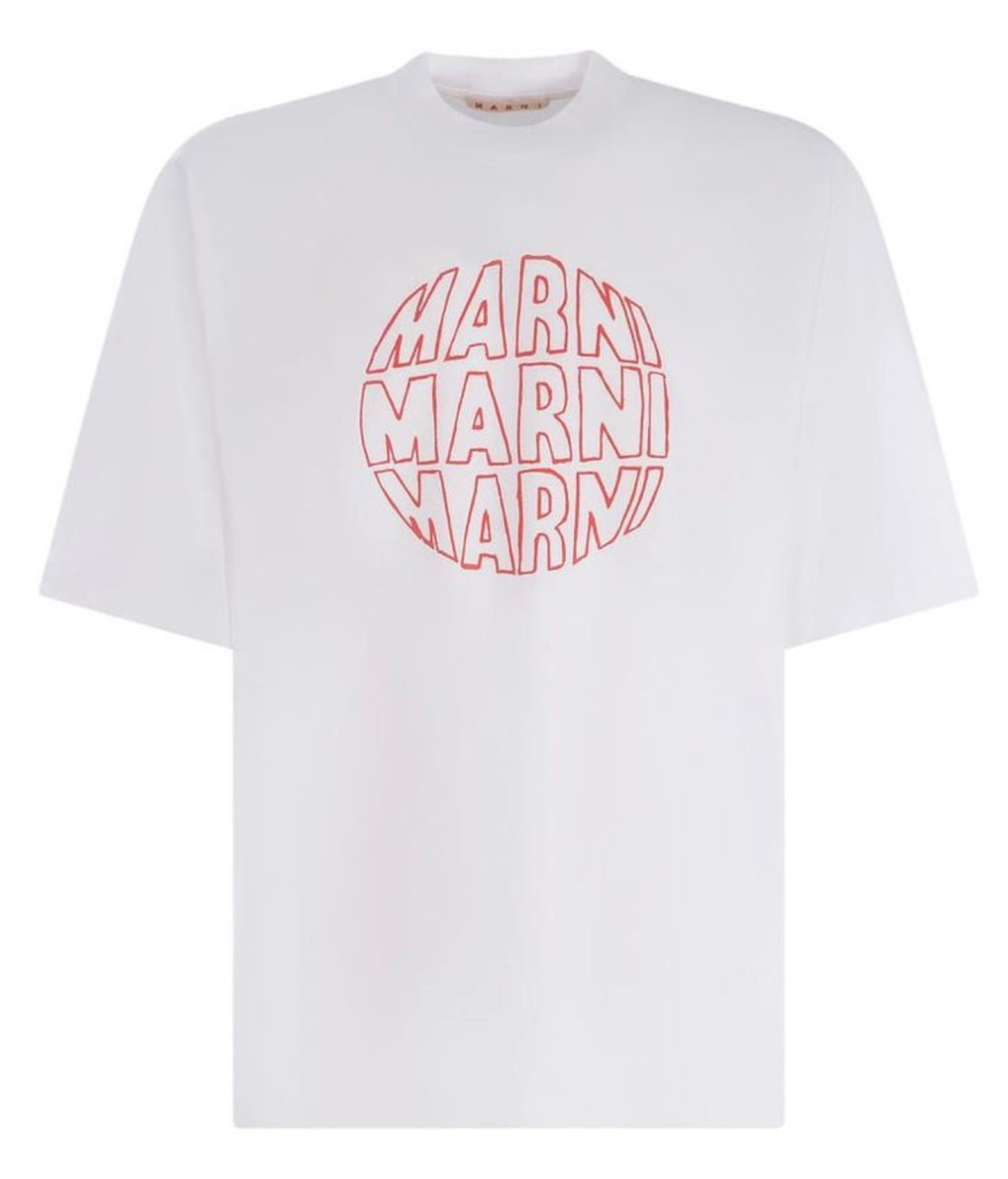 Marni White Circle Logo Tee