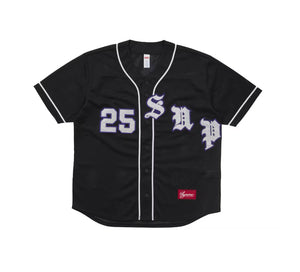 Supreme Old English Baseball Jersey Black