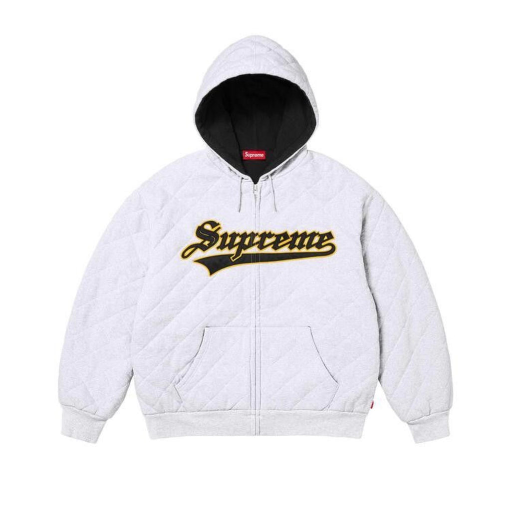 Supreme Quilted Zip Up Hooded Sweatshirt