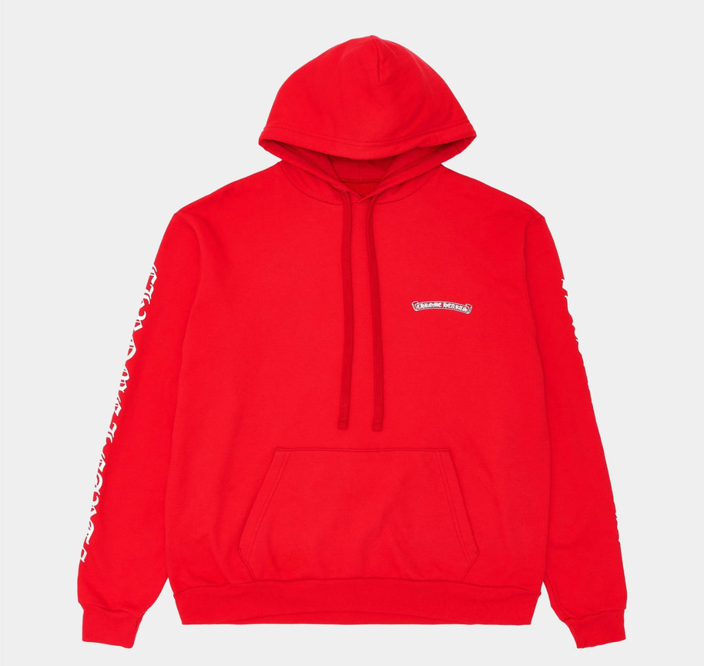 Chrome Hearts Scroll Logo Red Hoodie