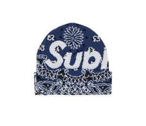 Supreme Bandana Logo Beanie Navy