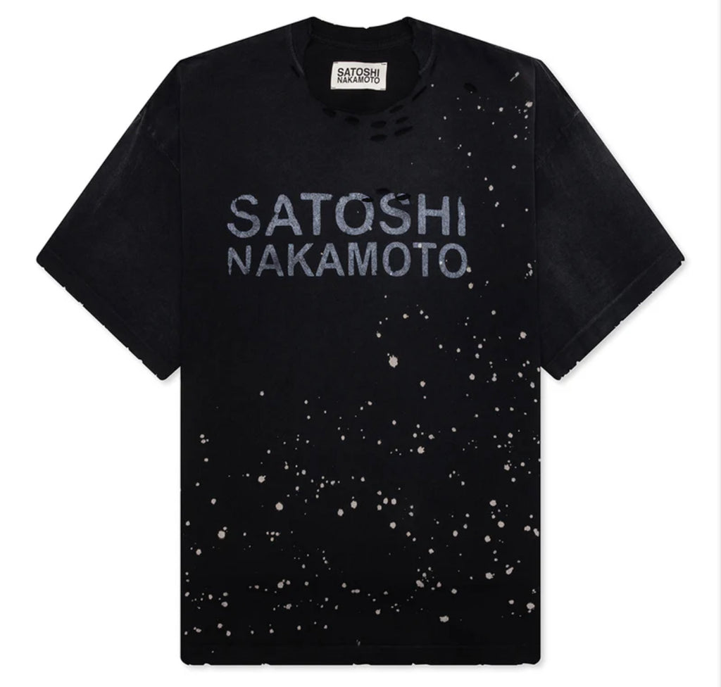 SATOSHI NAKAMOTO
DESTROYED LUKE TEE - BLACK