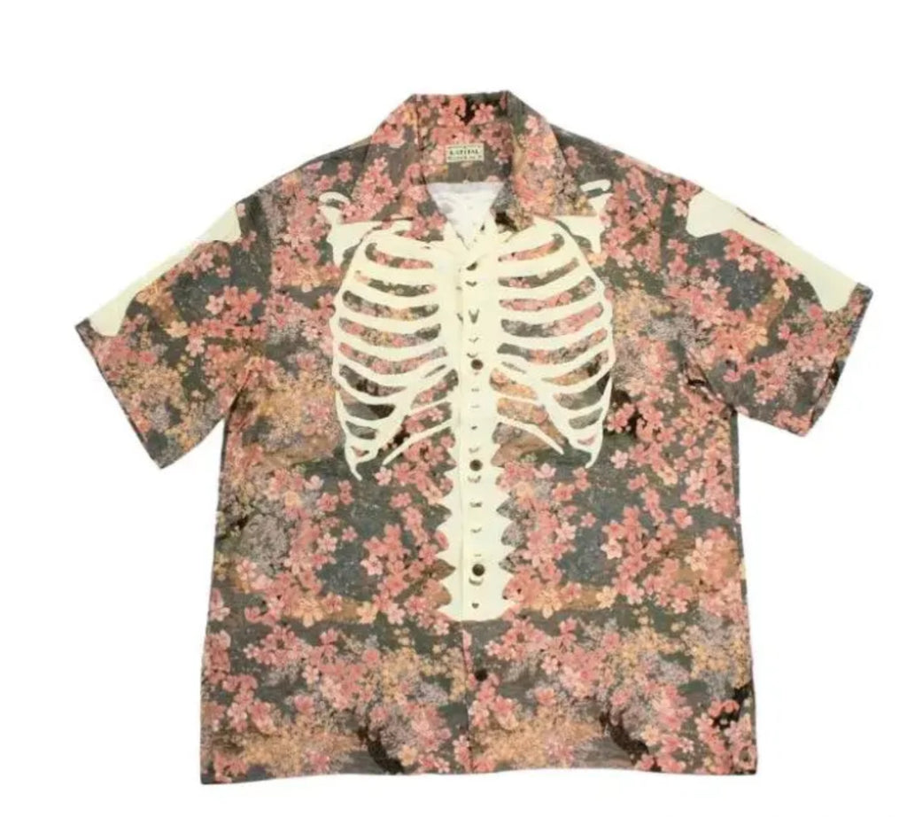 Kapital Bone cherry blossoms rayon aloha Shirt