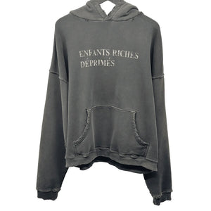 ENFANTS RICHES DÉPRIMÉS
Distressed Logo-Print Cotton-Jersey Hoodie Washed Black
