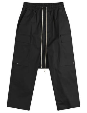 RICK OWENS Black Drawstring Cargo Pants