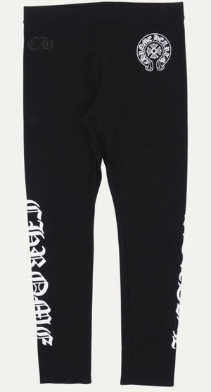 Chrome Hearts Horse Shoe Logo Spell Out Leggings