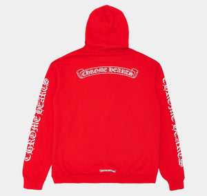 Chrome Hearts Scroll Logo Red Hoodie
