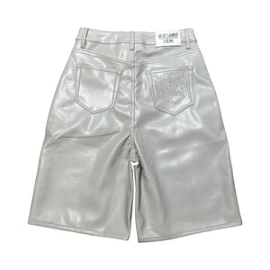 Vicaire Garments Grey Leather Shorts