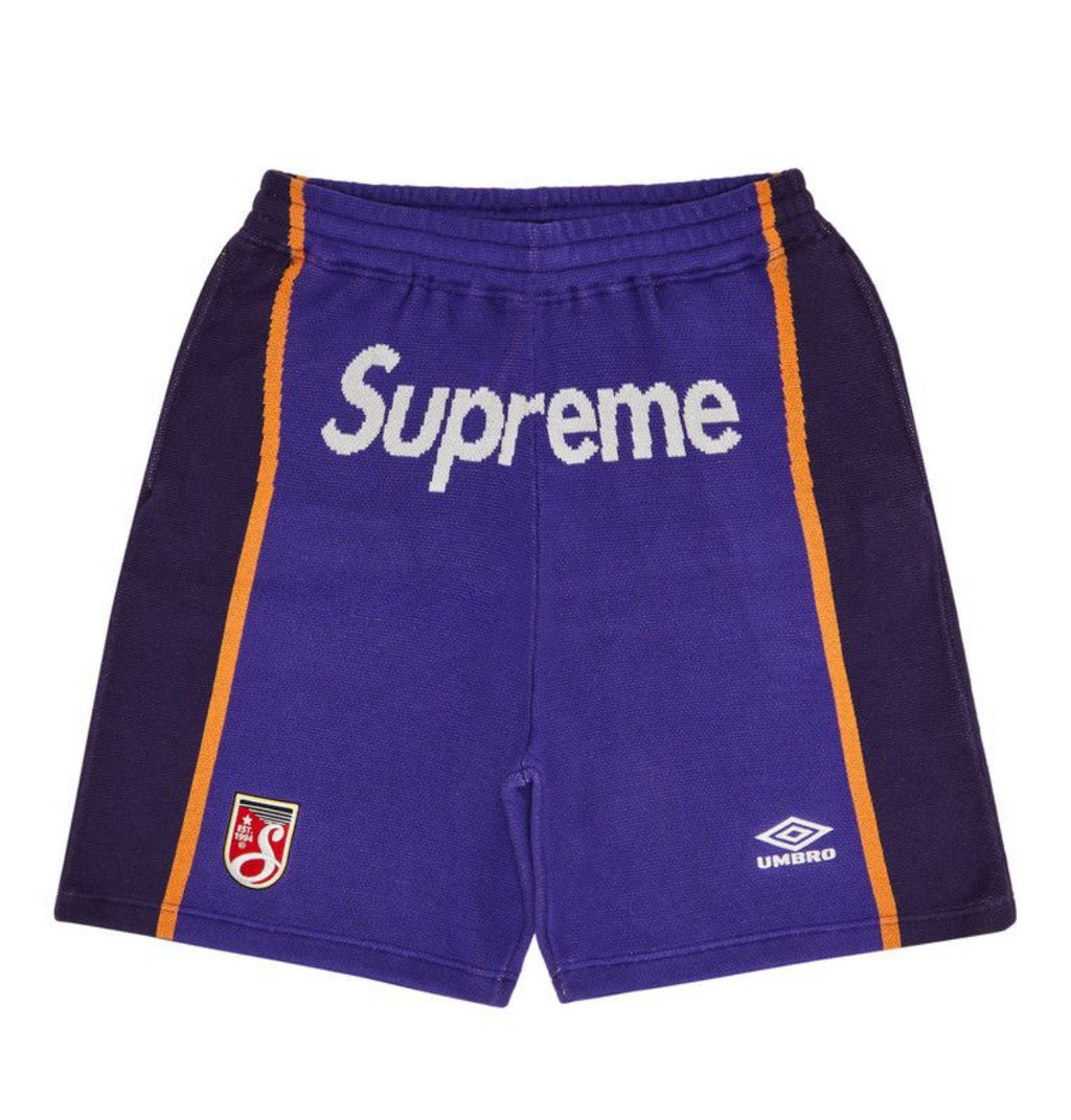 Supreme Umbro Knit Soccer Shorts Purple