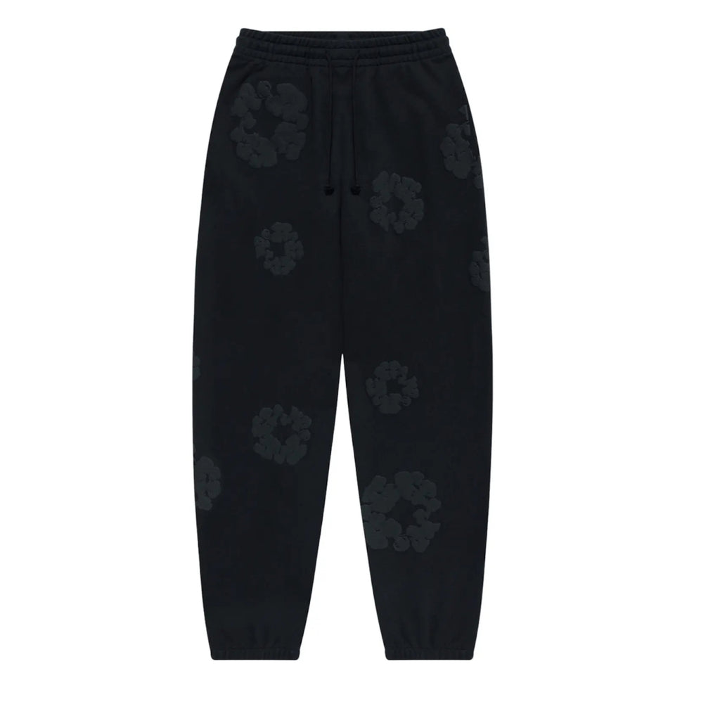 Denim Tears Cotton Wreath Sweatpants Black Monochrome