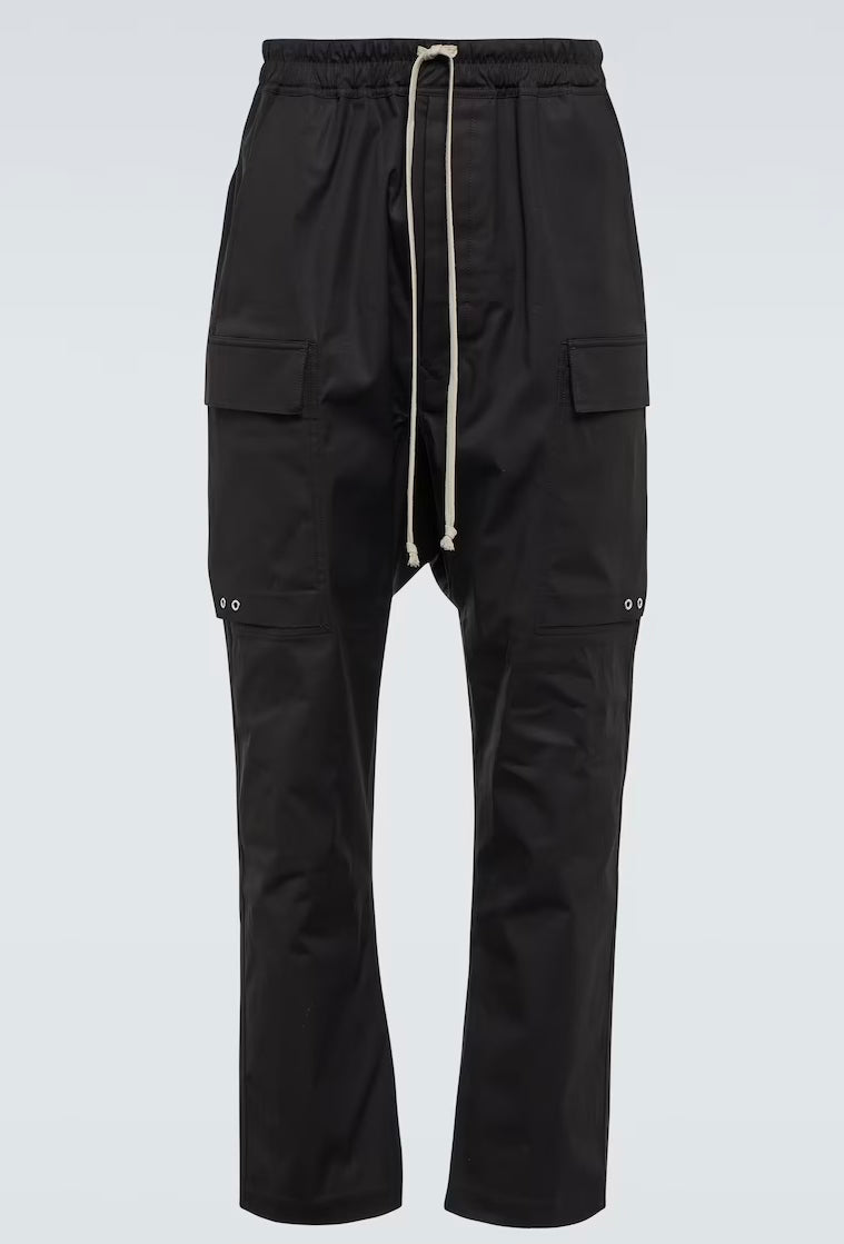 RICK OWENS Black Long Cargo Pants