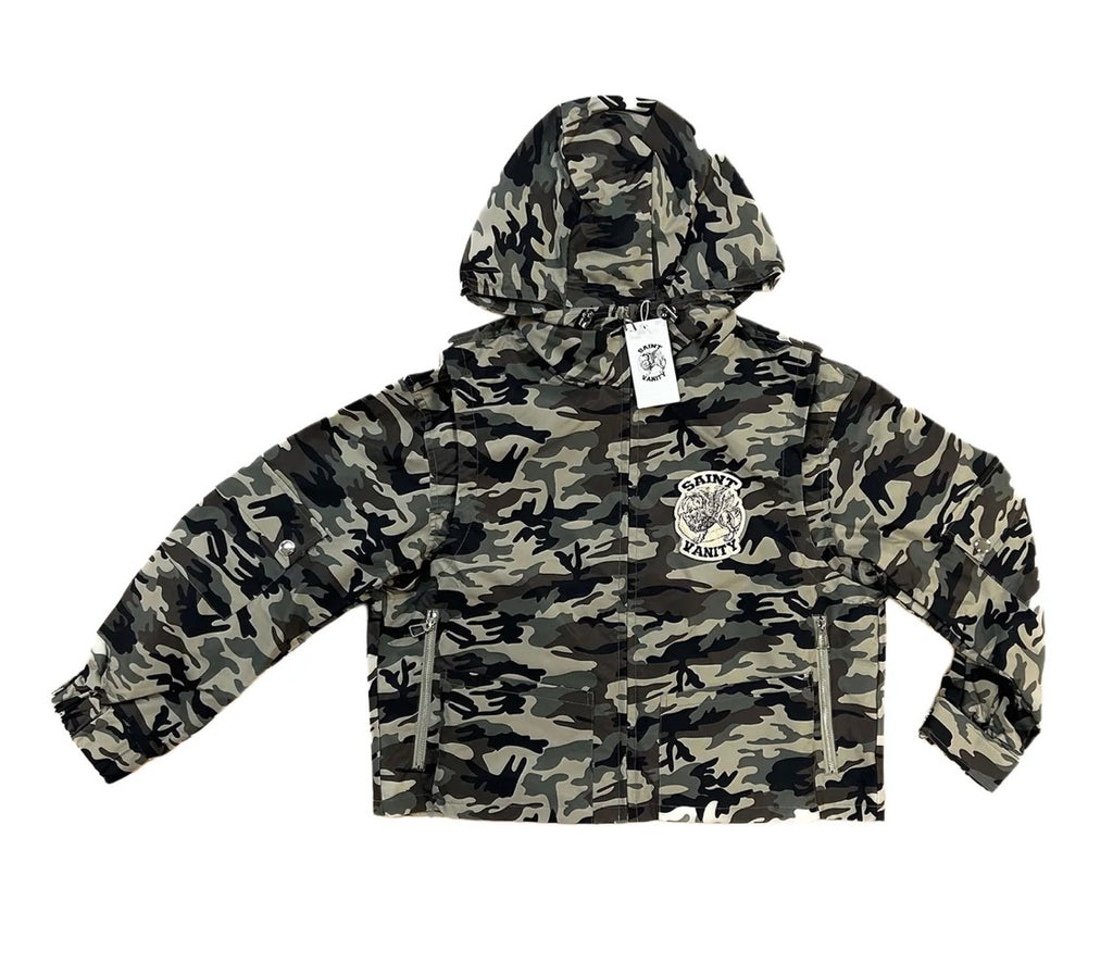Saint Vanity Green Camo Nylon Jacket Set