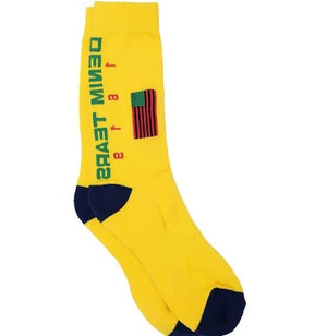 DENIM TEARS 1619 PAN AFRICAN FLAG SOCKS YEELOW