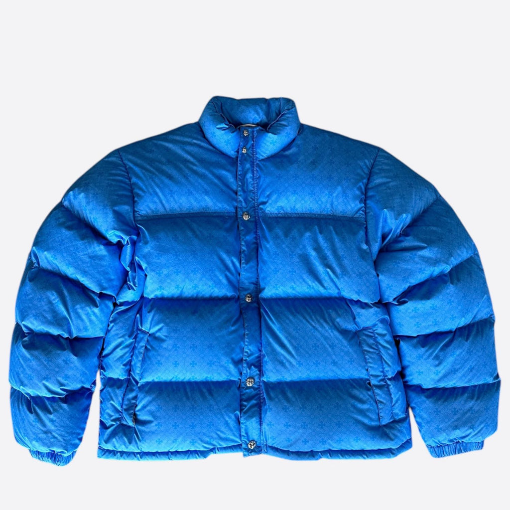 Chrome Hearts Blue Cross Jaquard Puffer Jacket