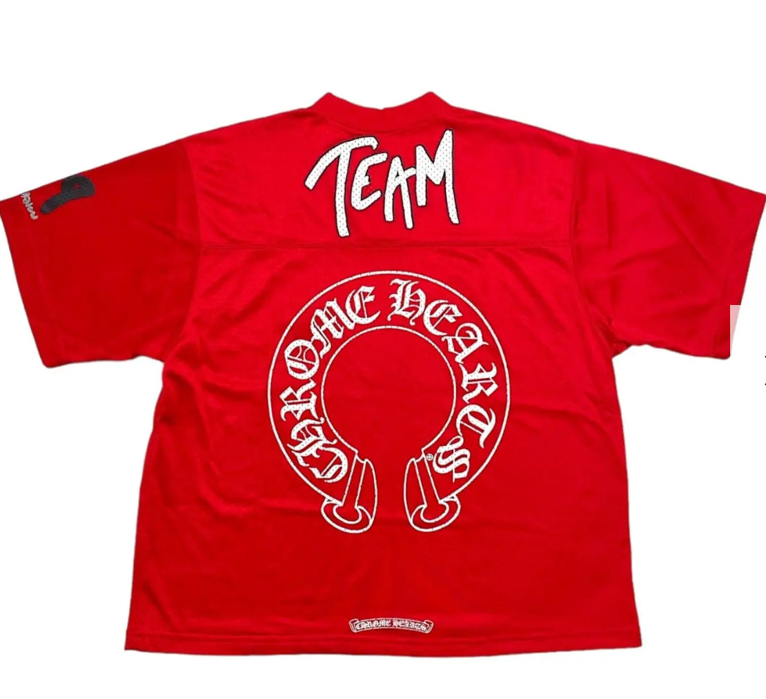 Chrome Hearts Form Mesh Warm Up Short Sleeve Jersey Red
