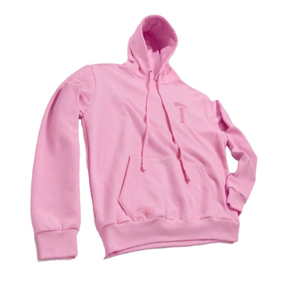 Pink Chrome Hearts Red Logo Hoodie