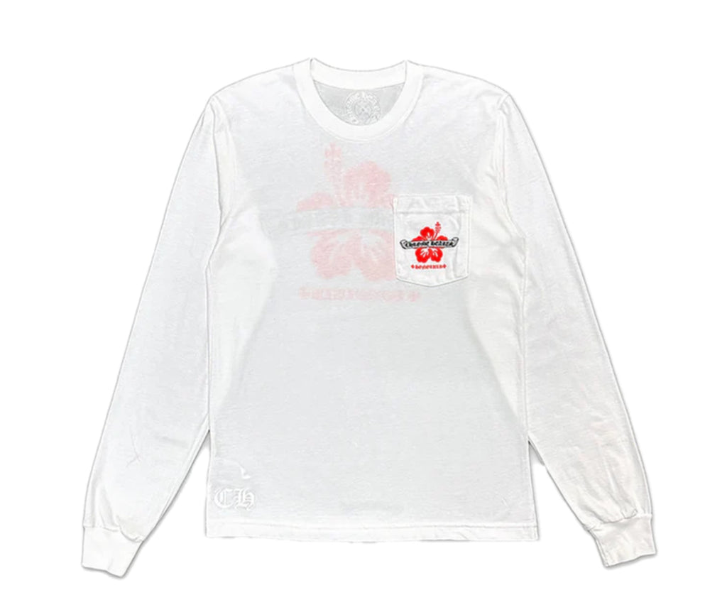 Chrome Hearts HONOLULU STATE FLOWER POCKET L/S TEE
"WHITE / RED"
