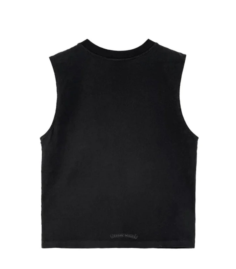 Chrome Hearts Triple Cross Hollywood Black Sleeveless Tee