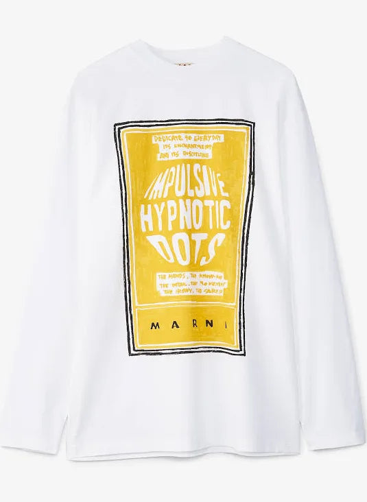 MARNI White Printed Long Sleeve T-Shirt