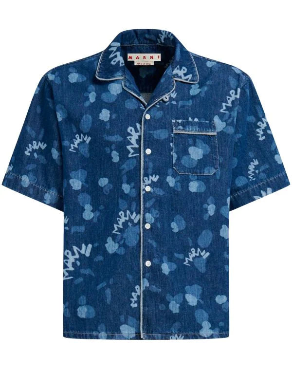 MARNI Blue Bowling Denim Shirt