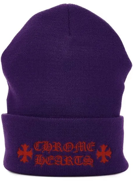 Chrome Hearts Logo Beanie Purple