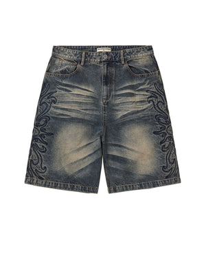 VALE FOREVER FLARE DENIM SHORTS