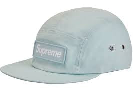 SUPREME WAXED COTTON CAMP CAP ICE BLUE