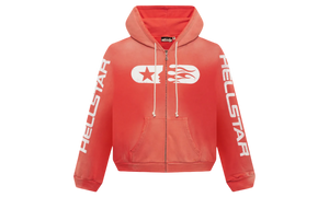 HELLSTAR STUDIOS RED ZIP-UP HOODIE