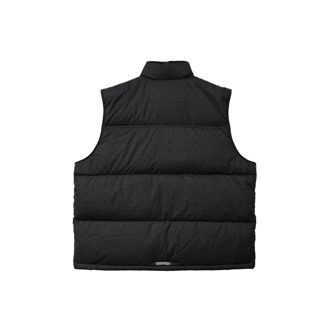 Chrome Hearts Black Tonal Monogram Cross Pattern Puffer Down Vest