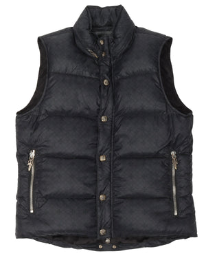 Chrome Hearts Black Tonal Monogram Cross Pattern Puffer Down Vest
