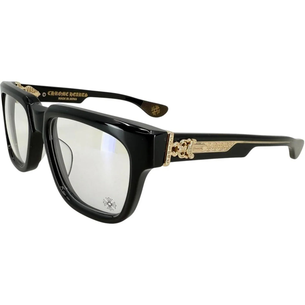 Chrome Hearts Box Officer Black/18k Gold Plated Glasses